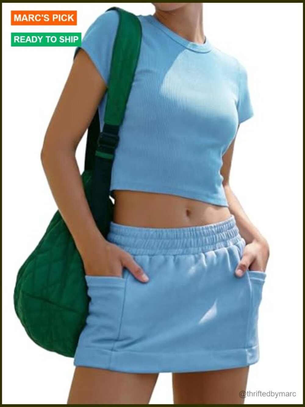 Women's 2-Piece Skort Set Polyester Spandex Activewear Casual Outfit - Picture 2 of 7
